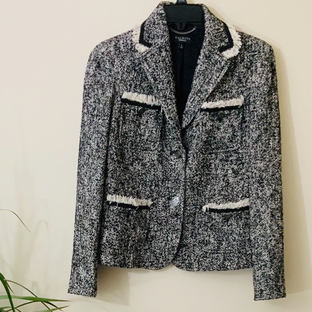 Talbots "T" Engraved Button Tweed Jacket - Picture 15 of 15